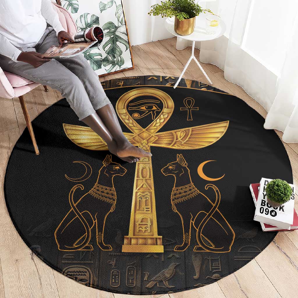 Ankh with Eye of Horus Round Carpet Ancient Egypt Culture LT9