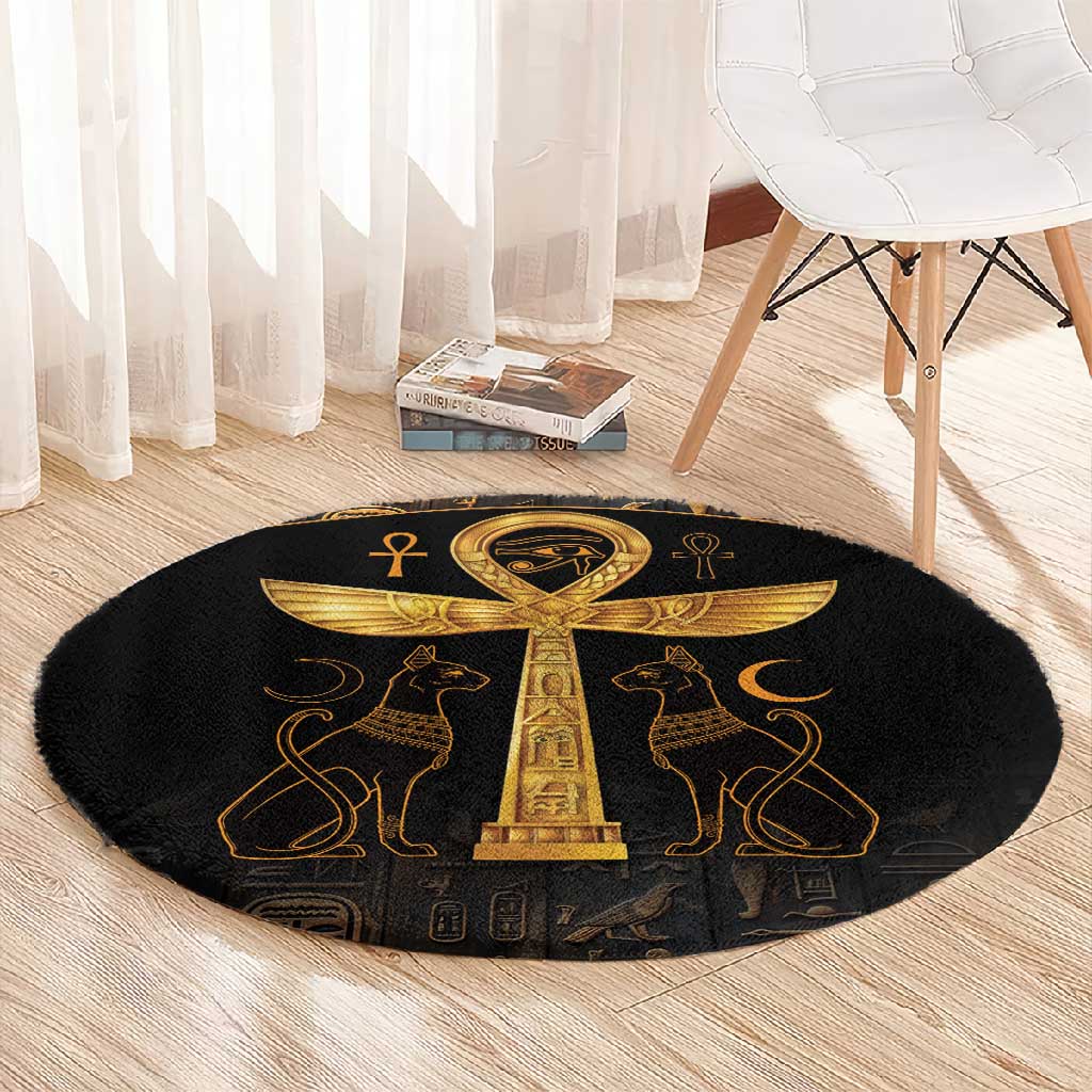 Ankh with Eye of Horus Round Carpet Ancient Egypt Culture LT9