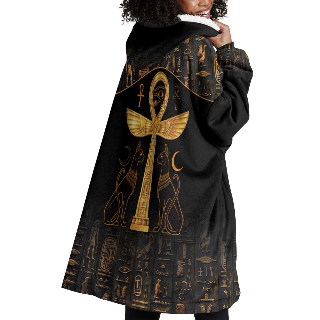 Ankh with Eye of Horus Wearable Blanket Hoodie Ancient Egypt Culture LT9