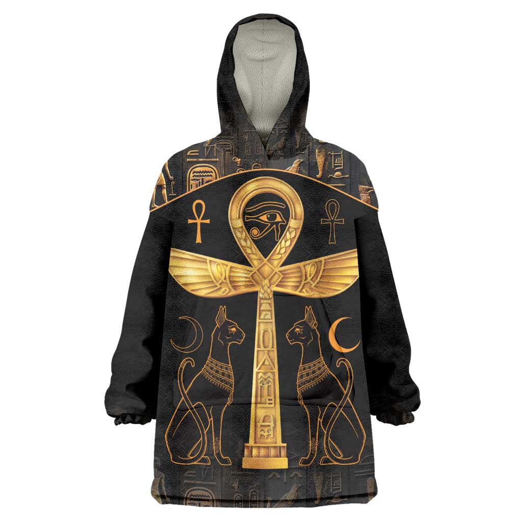 Ankh with Eye of Horus Wearable Blanket Hoodie Ancient Egypt Culture LT9