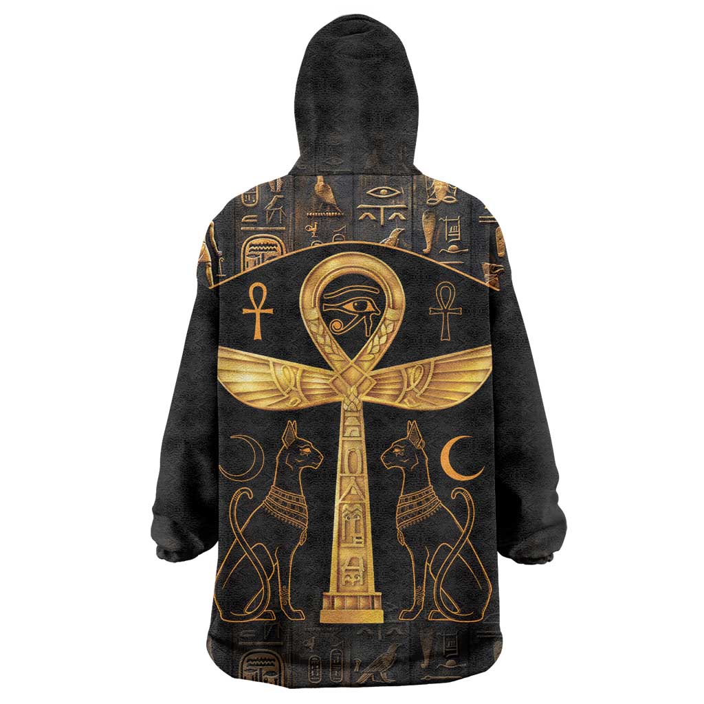Ankh with Eye of Horus Wearable Blanket Hoodie Ancient Egypt Culture LT9