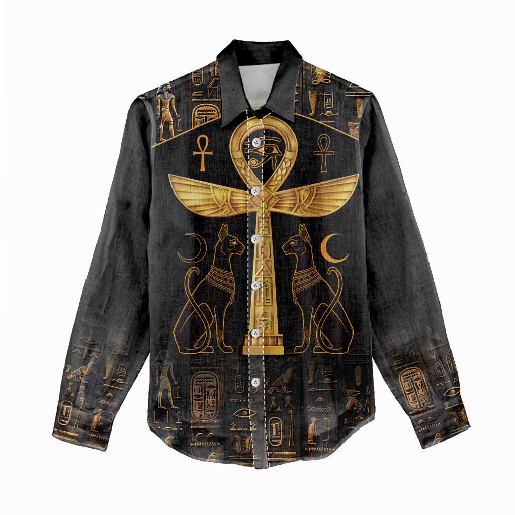 Ankh with Eye of Horus Women Casual Shirt Ancient Egypt Culture LT9
