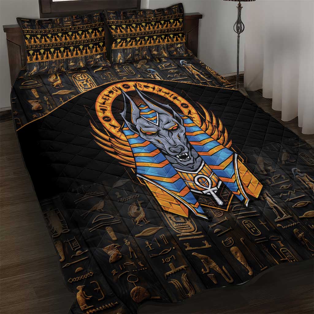 Egyptian Anubis Quilt Bed Set Ancient Egypt Culture LT9