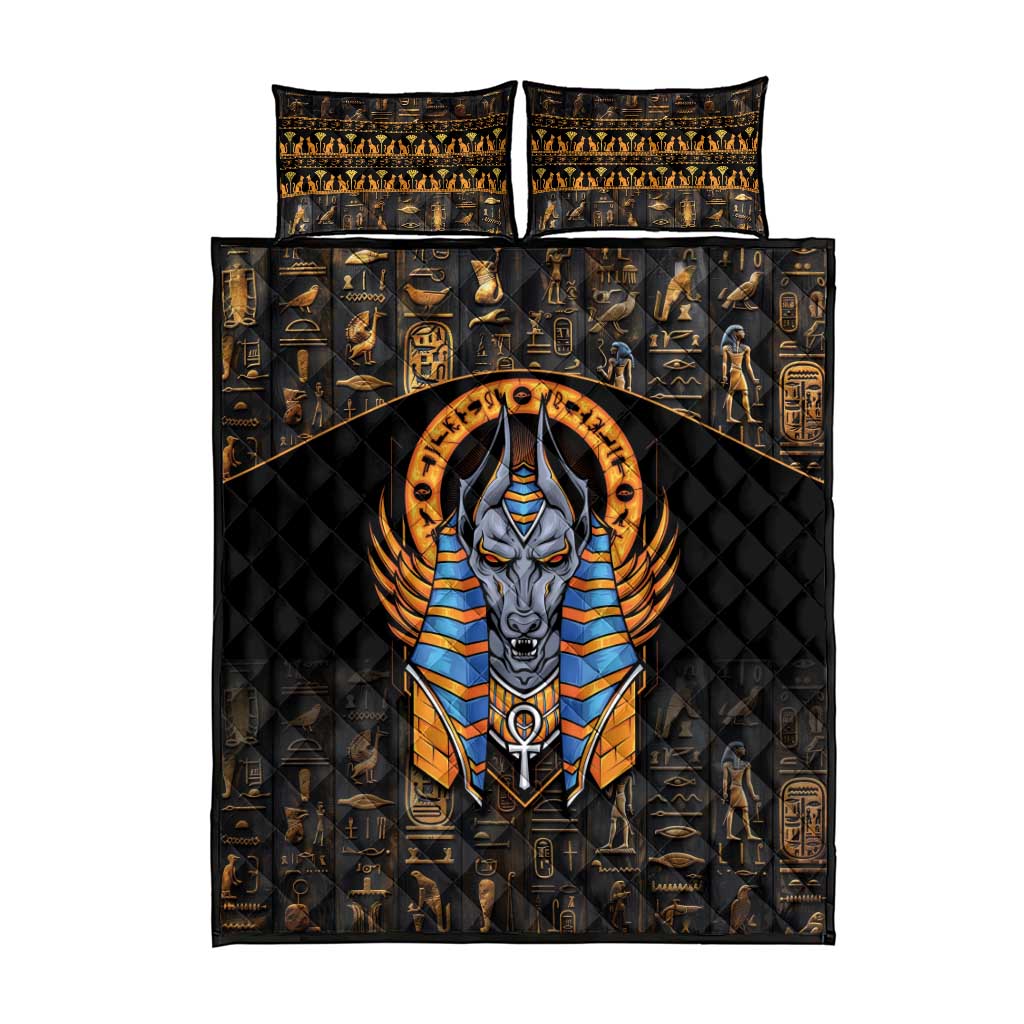 Egyptian Anubis Quilt Bed Set Ancient Egypt Culture LT9