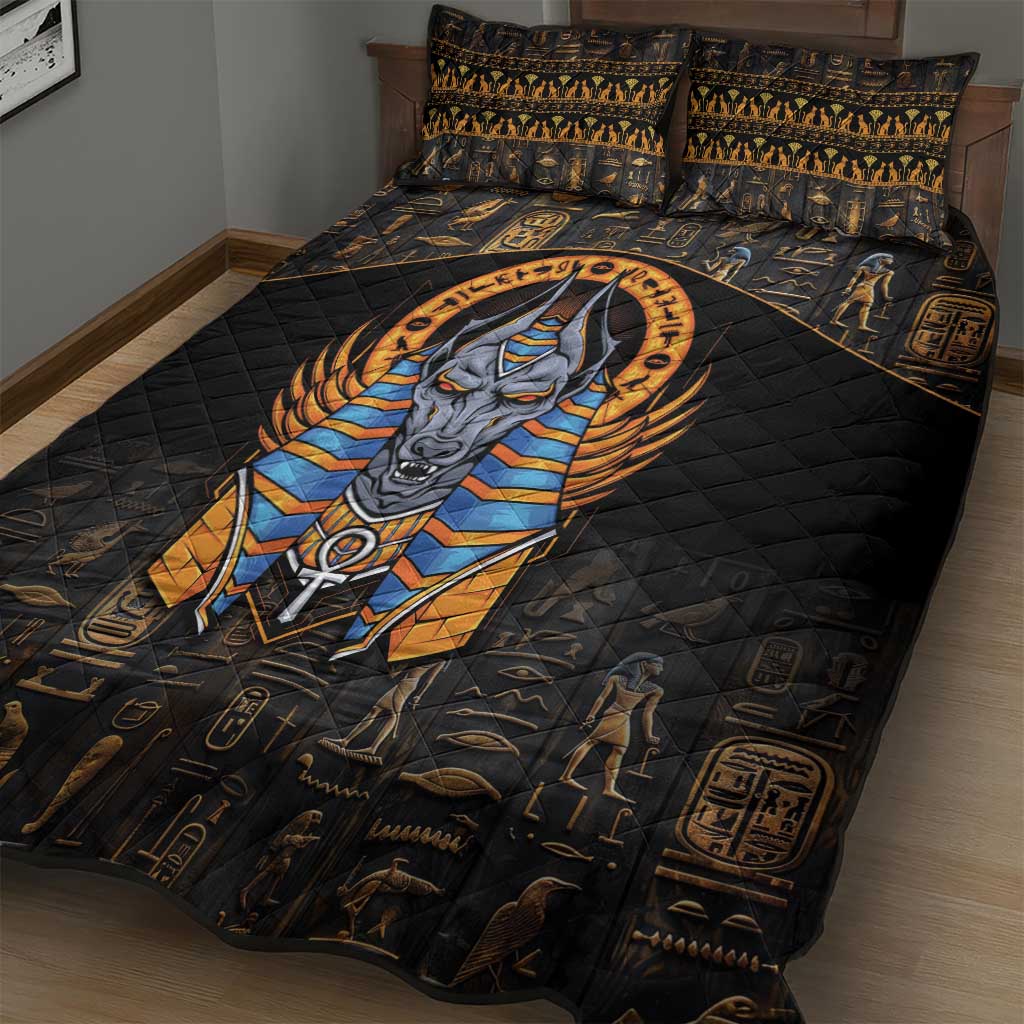Egyptian Anubis Quilt Bed Set Ancient Egypt Culture LT9