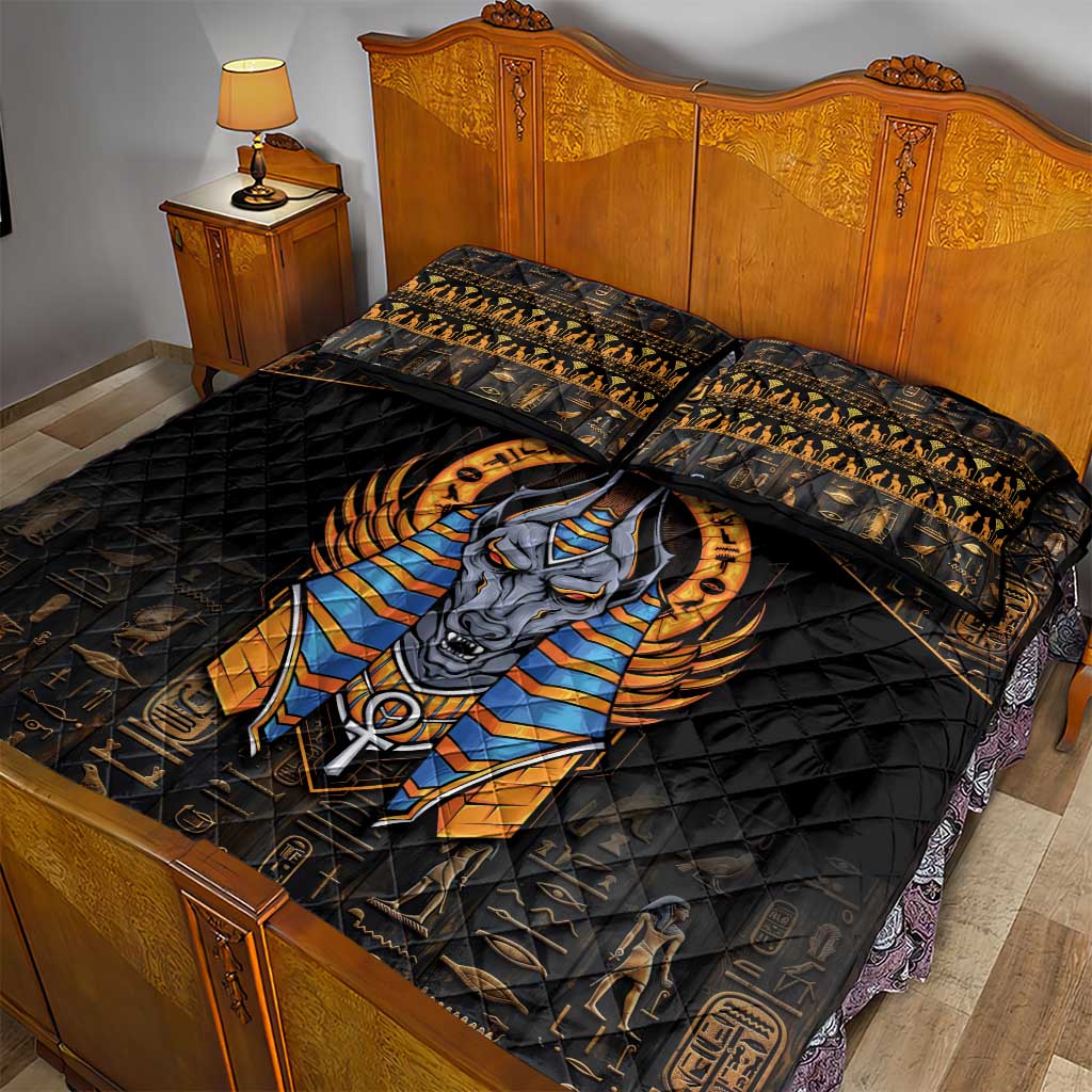 Egyptian Anubis Quilt Bed Set Ancient Egypt Culture LT9