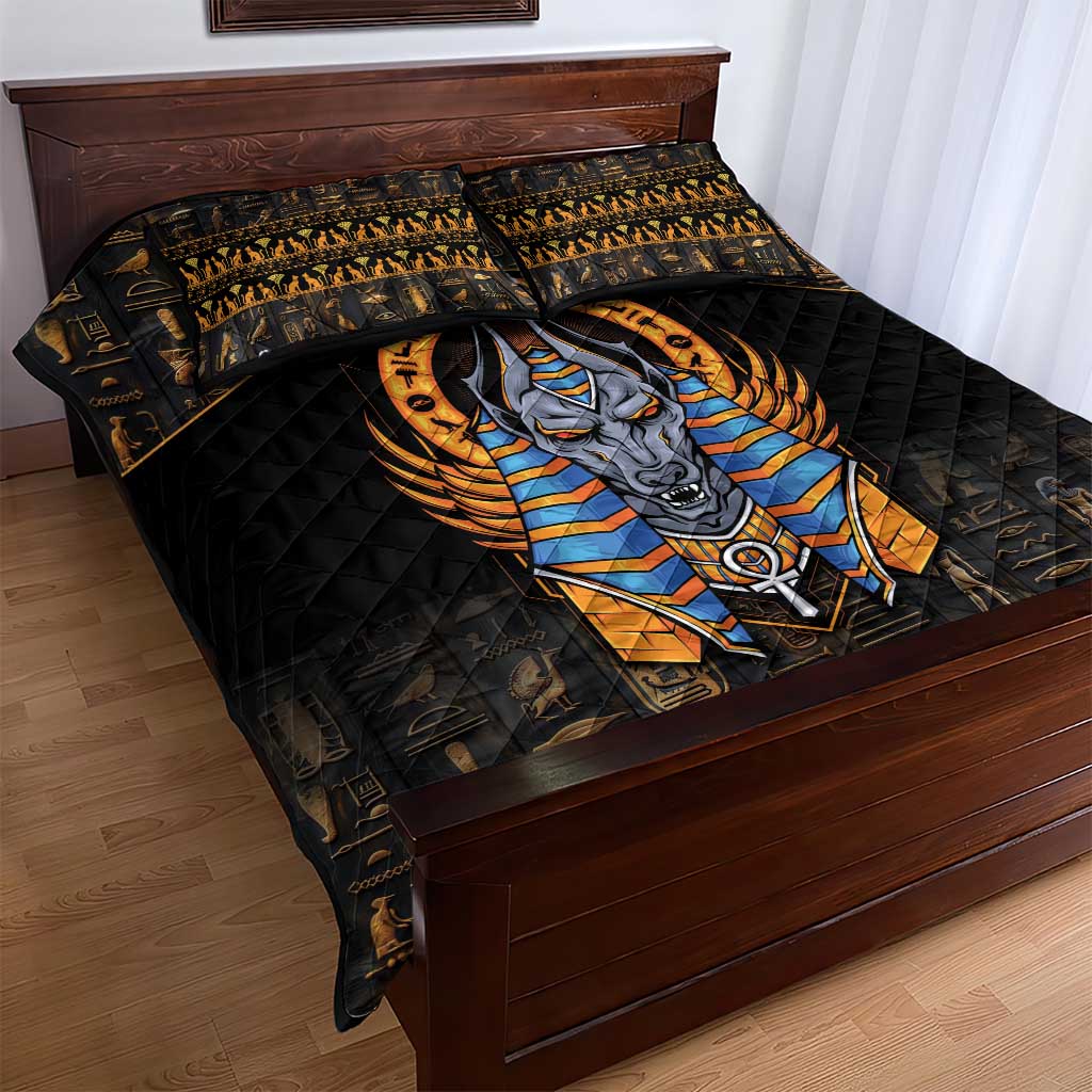 Egyptian Anubis Quilt Bed Set Ancient Egypt Culture LT9