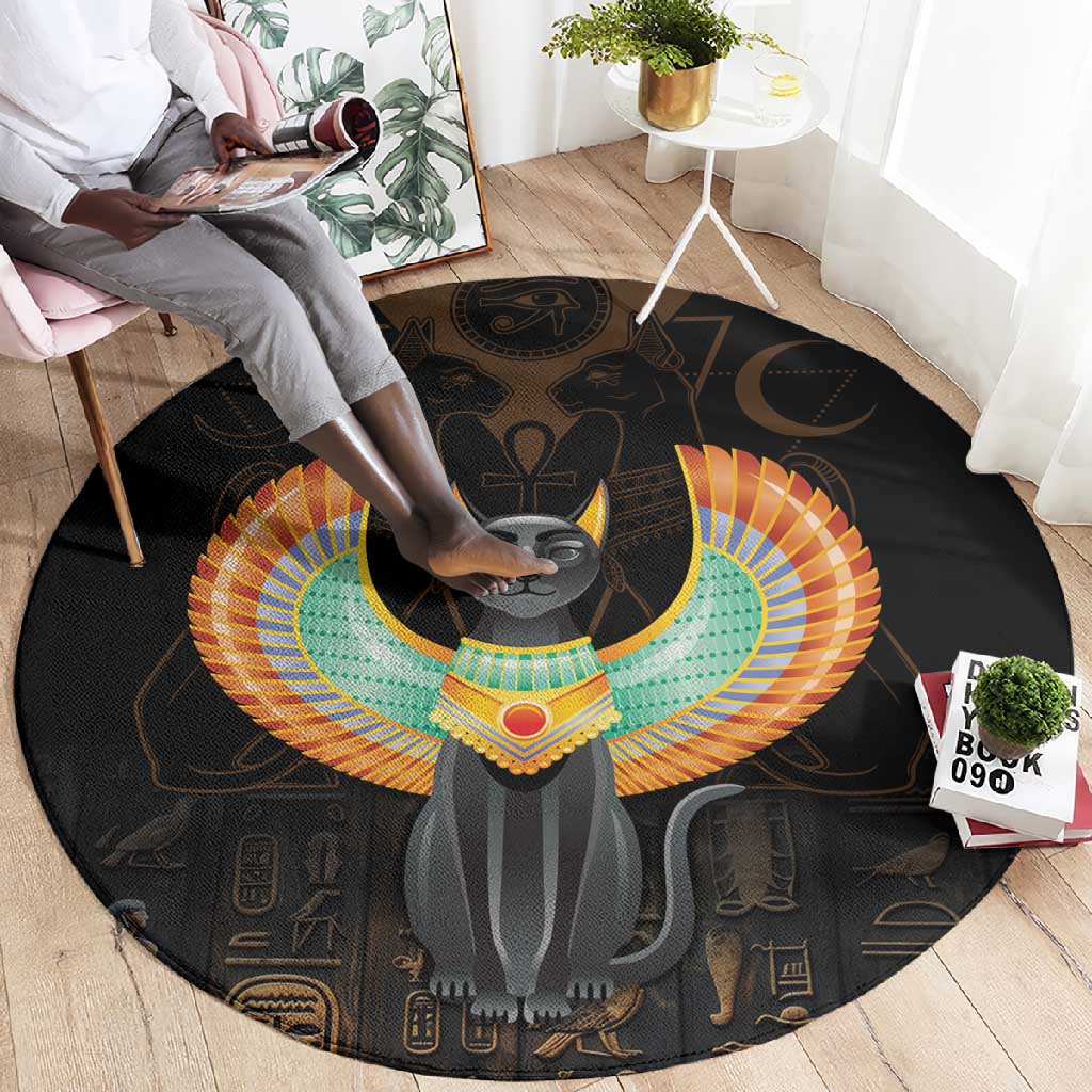 Winged Egypt Cats Round Carpet Ancient Egypt Culture LT9