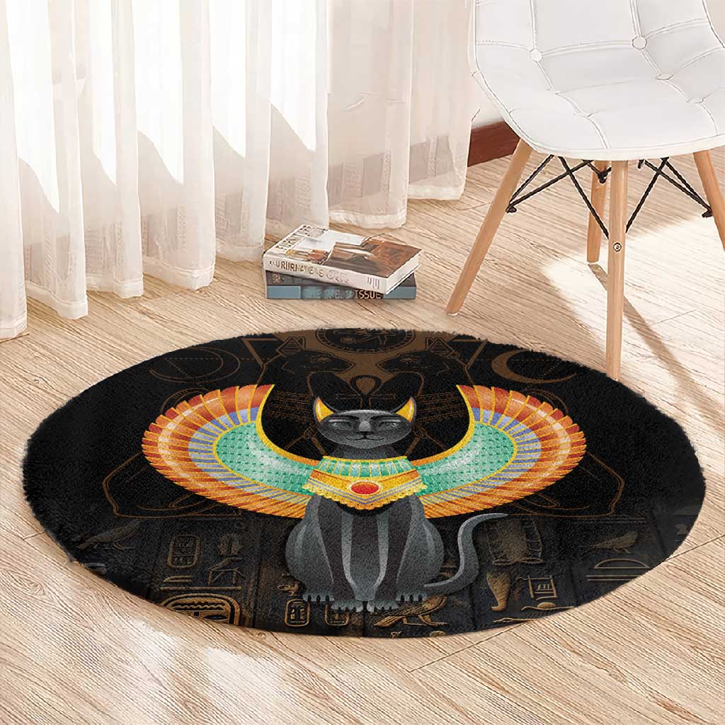 Winged Egypt Cats Round Carpet Ancient Egypt Culture LT9