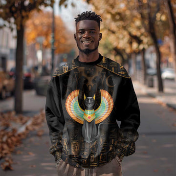 Winged Egypt Cats Sweatshirt Ancient Egypt Culture LT9