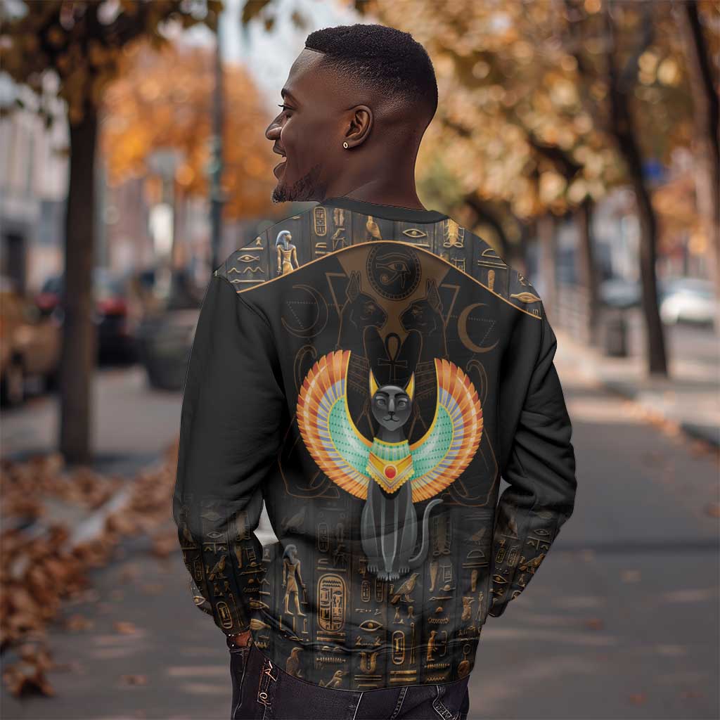 Winged Egypt Cats Sweatshirt Ancient Egypt Culture LT9