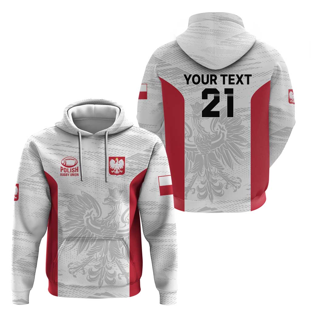 Poland Rugby Custom Hoodie Biało-czerwoni The White and Reds Sporty Pattern LT9