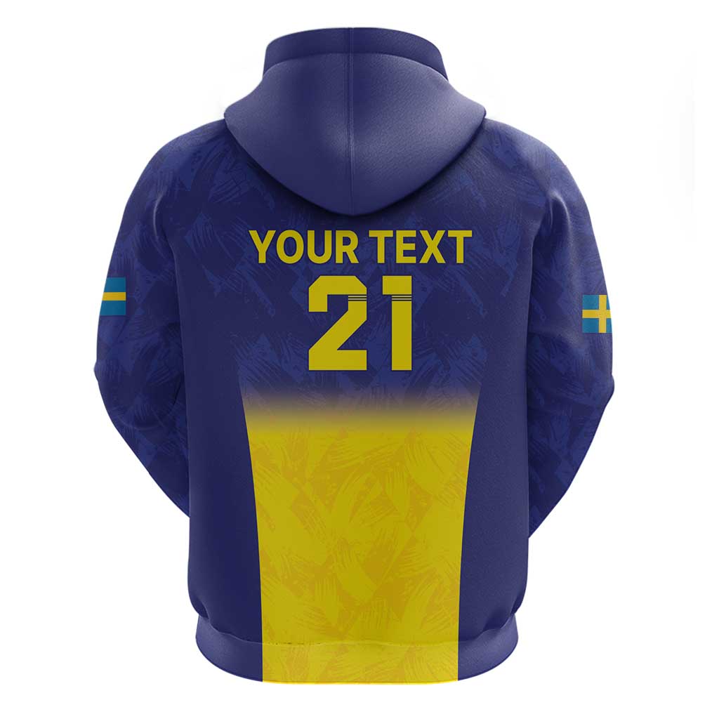 Sweden Rugby Custom Hoodie Three Crowns of Sweden Blue Pattern LT9