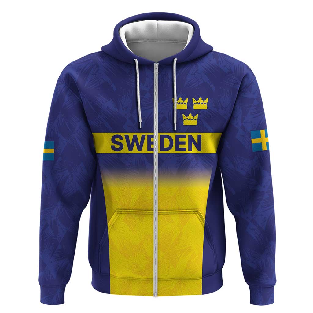 Sweden Rugby Custom Hoodie Three Crowns of Sweden Blue Pattern LT9