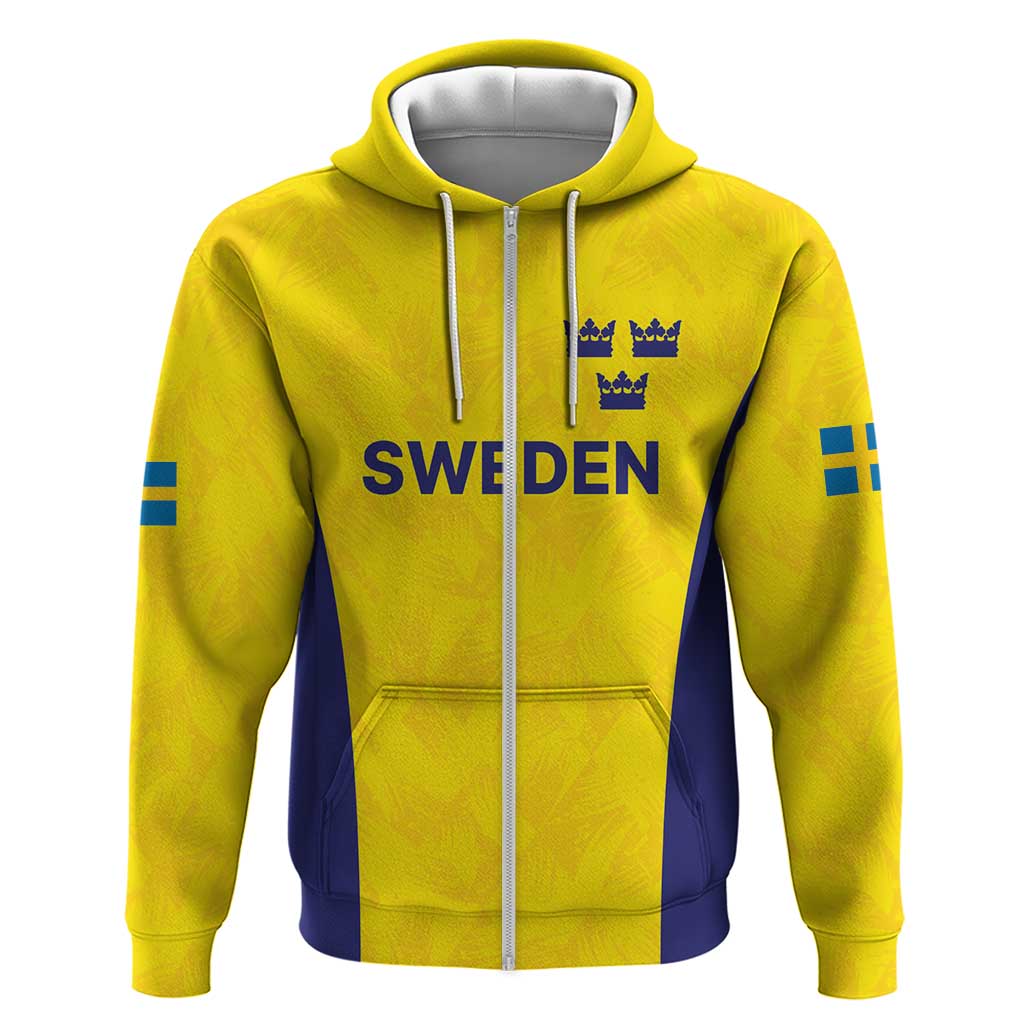 Sweden Rugby Custom Hoodie Three Crowns of Sweden Gold Pattern LT9