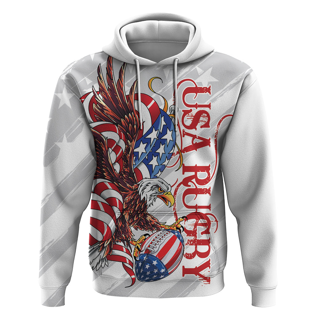 Personalized United States Rugby Hoodie American Bald Eagle LT9