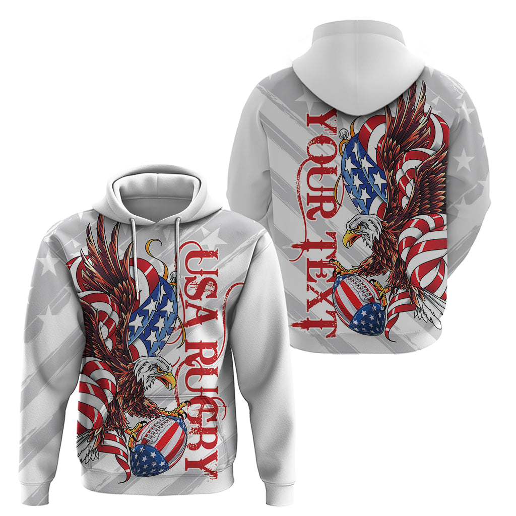 Personalized United States Rugby Hoodie American Bald Eagle LT9