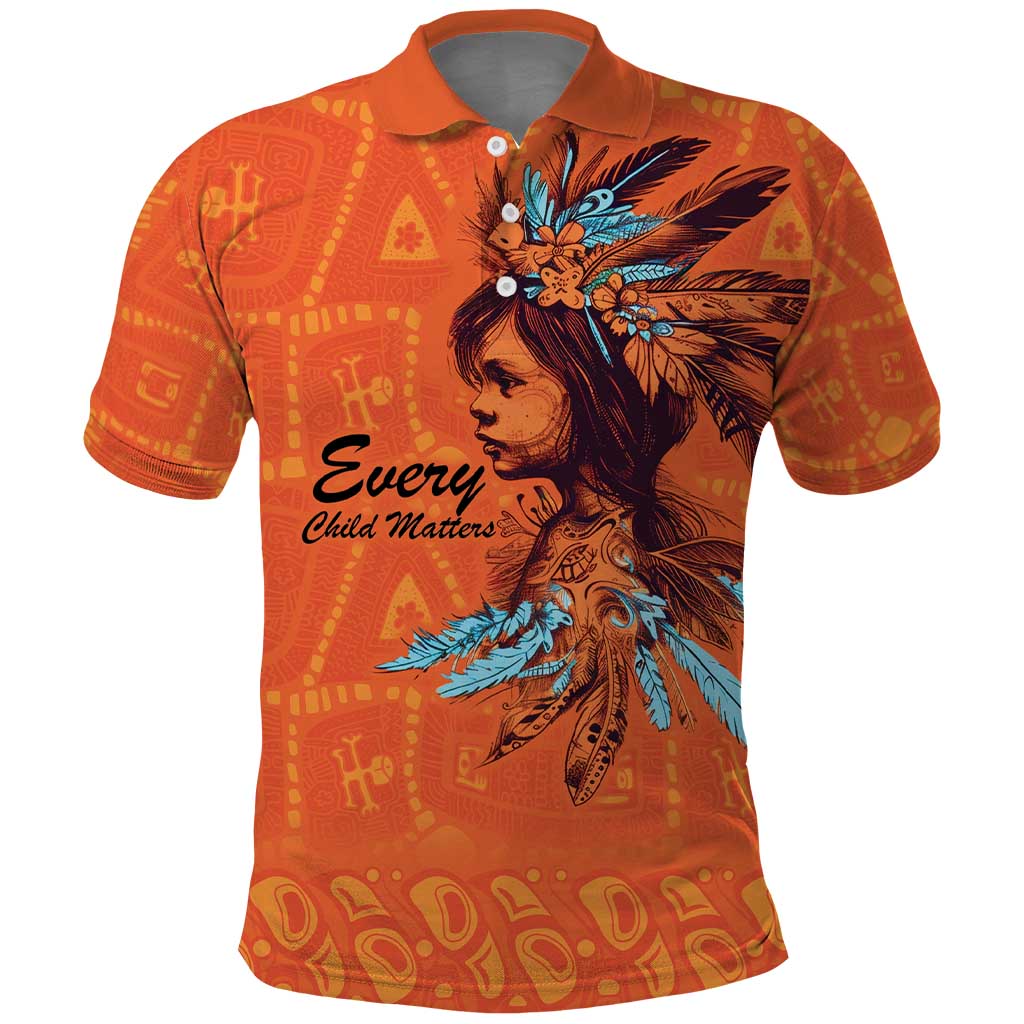Awareness for Indigenous Orange Day Polo Shirt Canadian Indigenous Art LT9