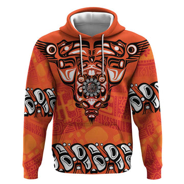 Awareness for Indigenous Orange Day Hoodie Haida Spirit Animals LT9