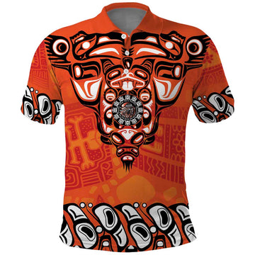 Awareness for Indigenous Orange Day Polo Shirt Haida Spirit Animals LT9