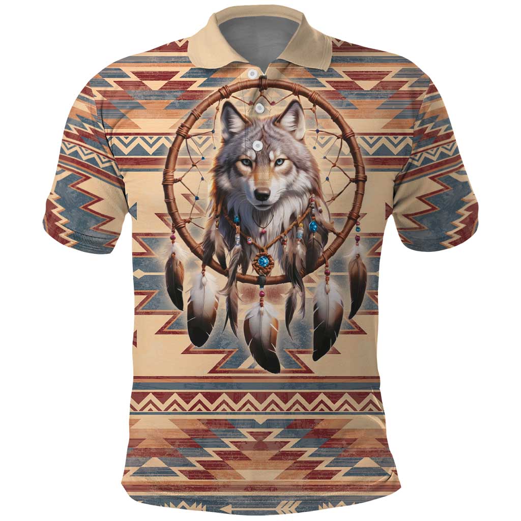 Indigenous Peoples Day Polo Shirt Native American Dream Catcher Wolf Tribal-inspired LT9