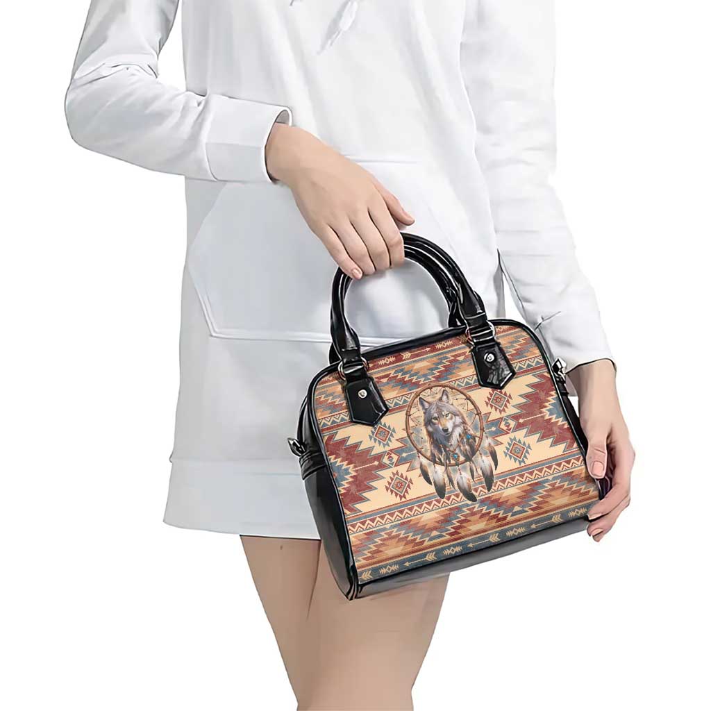 Indigenous Peoples Day Shoulder Handbag Native American Dream Catcher Wolf Tribal-inspired LT9