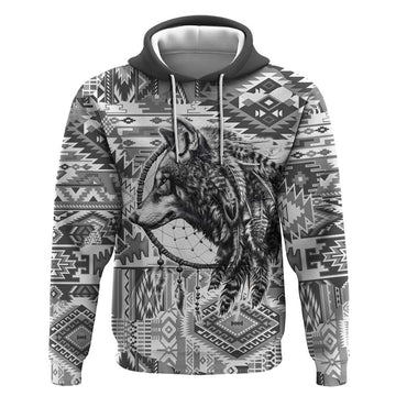 Indigenous Peoples Day Hoodie Native American Wolf with Dreamcatcher LT9