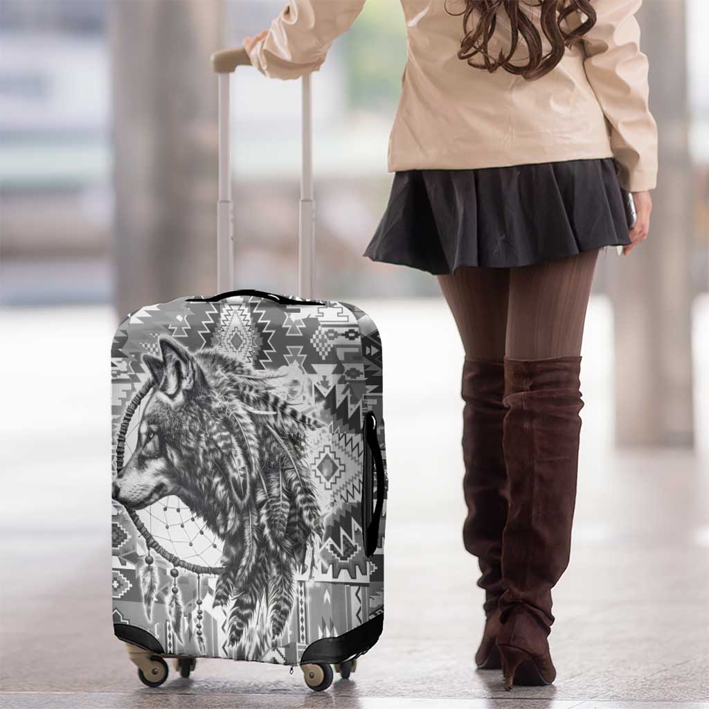 Indigenous Peoples Day Luggage Cover Native American Wolf with Dreamcatcher LT9