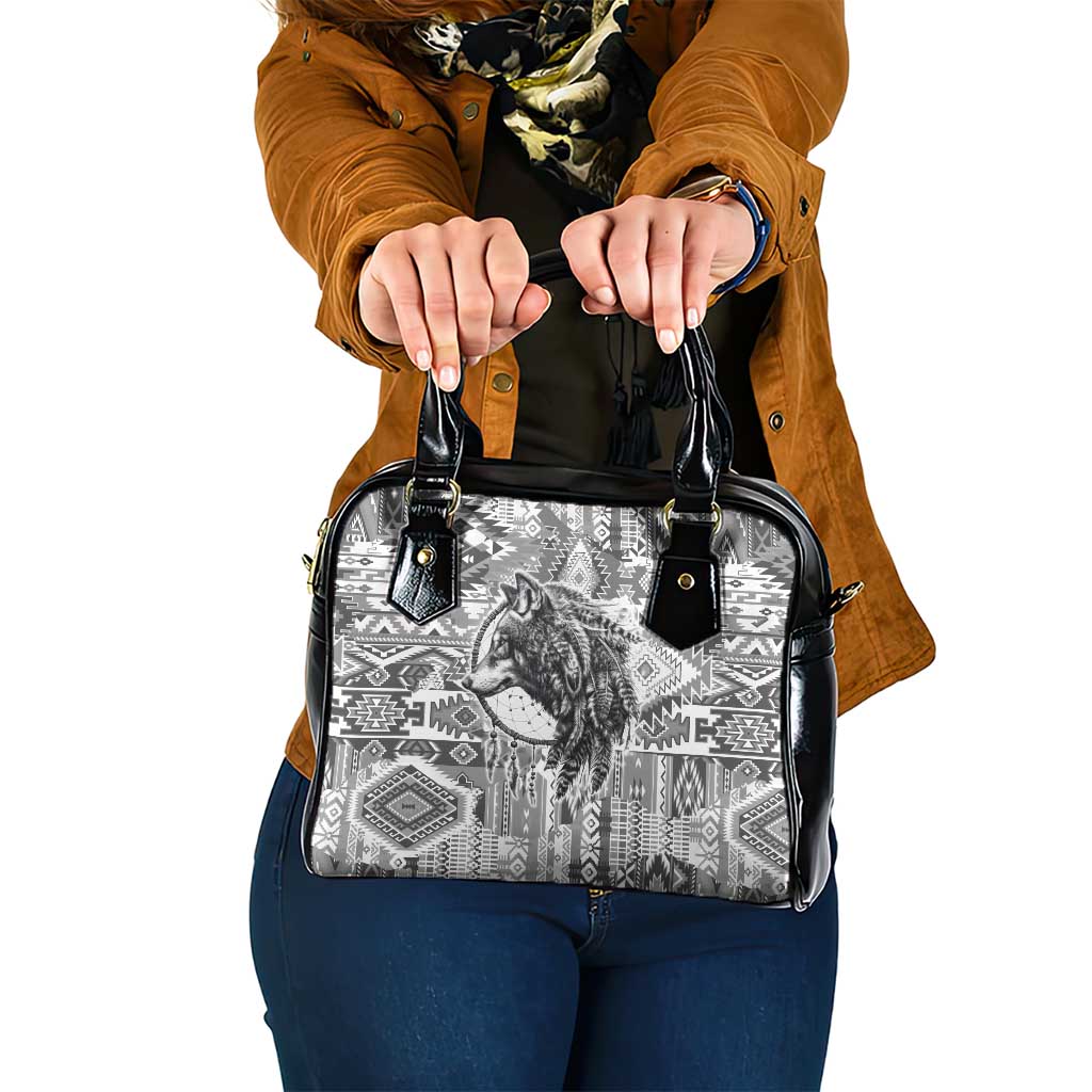 Indigenous Peoples Day Shoulder Handbag Native American Wolf with Dreamcatcher LT9