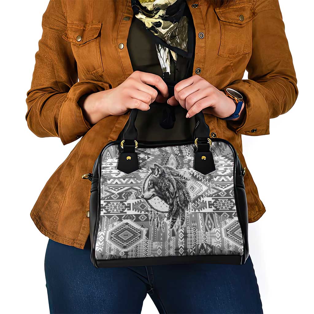 Indigenous Peoples Day Shoulder Handbag Native American Wolf with Dreamcatcher LT9