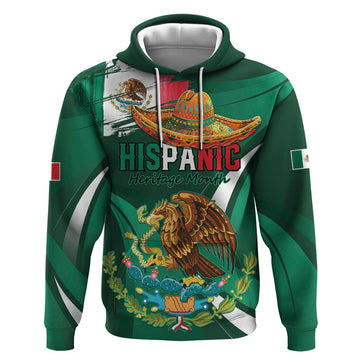 Mexico Hispanic Heritage Personalized Hoodie With Aguila Mexicana LT9