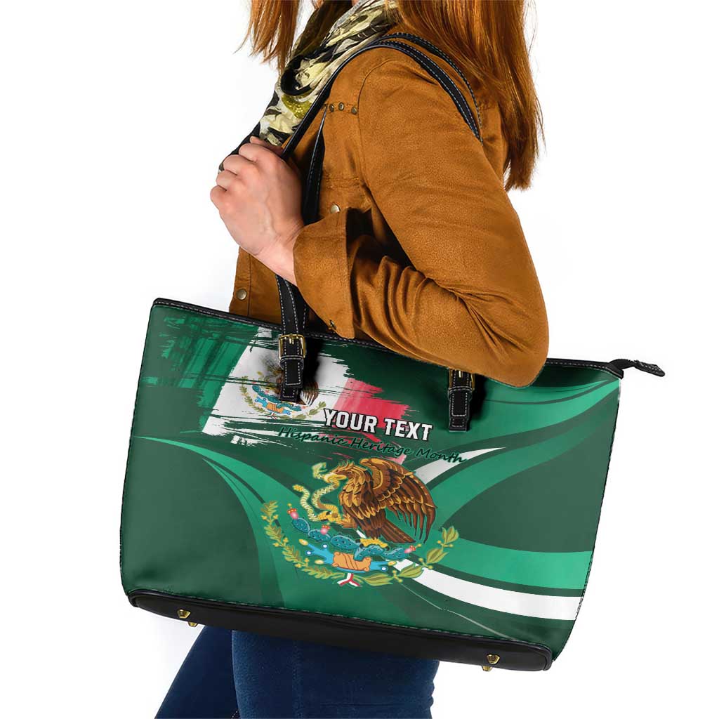 Mexico Hispanic Heritage Personalized Leather Tote Bag With Aguila Mexicana LT9