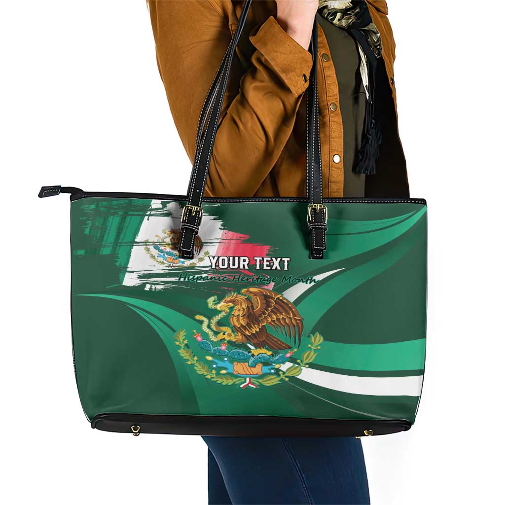 Mexico Hispanic Heritage Personalized Leather Tote Bag With Aguila Mexicana LT9