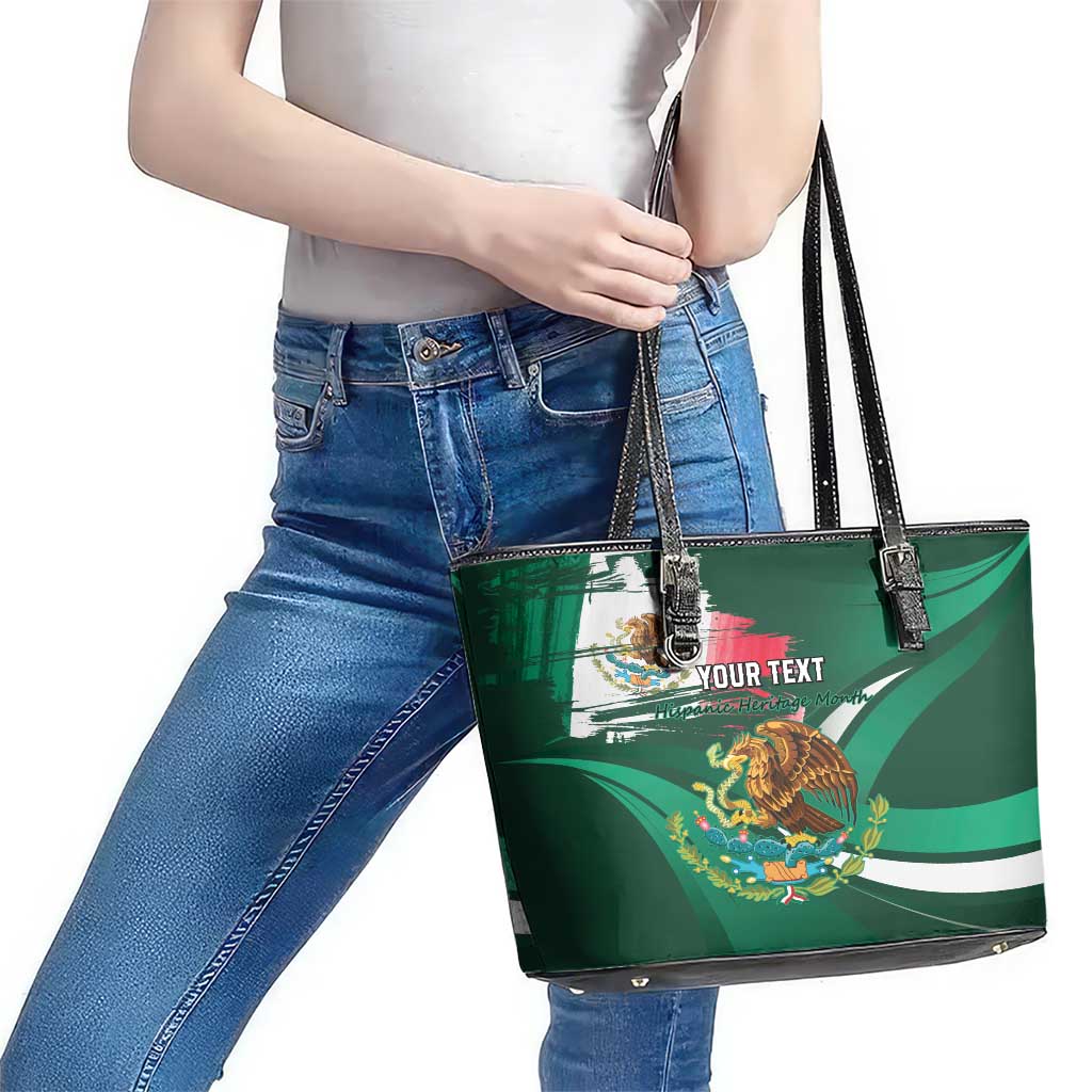 Mexico Hispanic Heritage Personalized Leather Tote Bag With Aguila Mexicana LT9