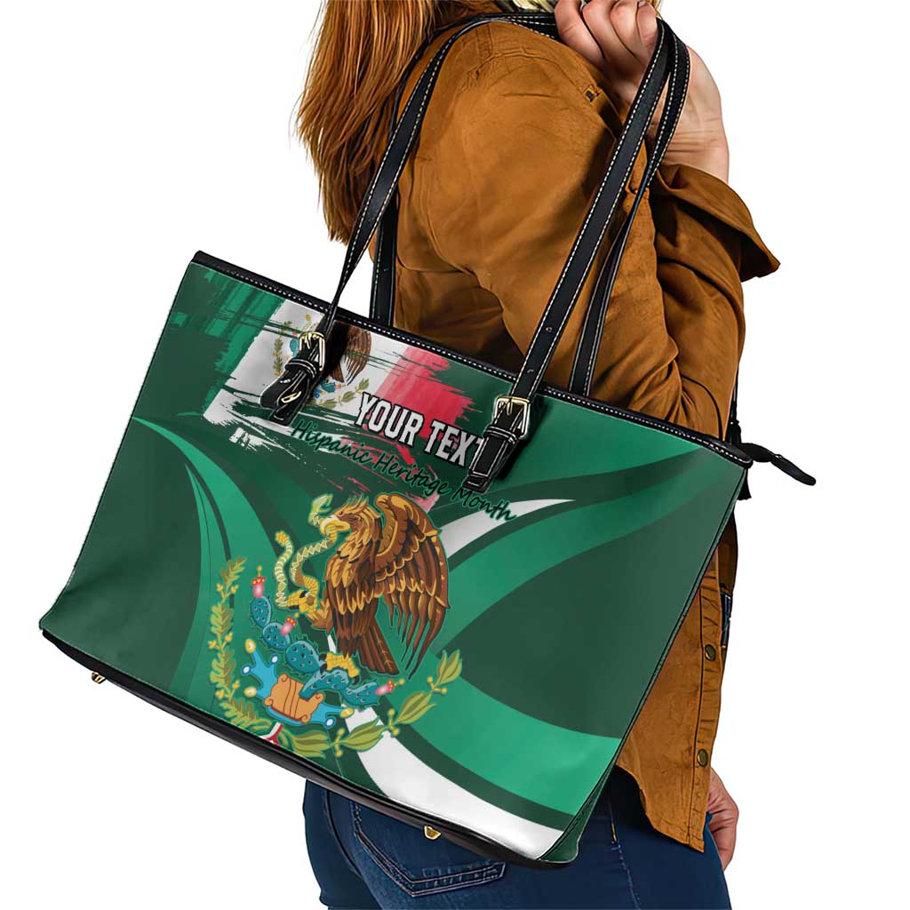 Mexico Hispanic Heritage Personalized Leather Tote Bag With Aguila Mexicana LT9