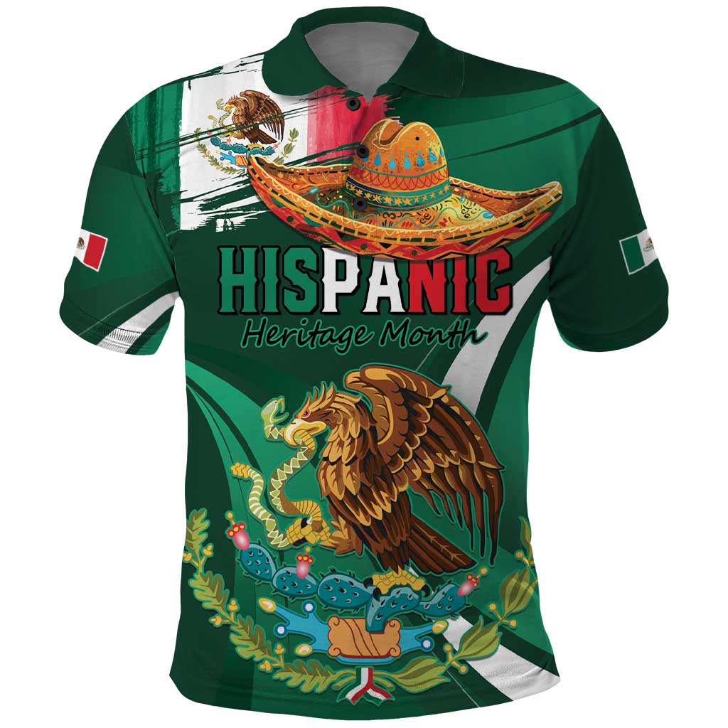 Mexico Hispanic Heritage Personalized Polo Shirt With Aguila Mexicana LT9