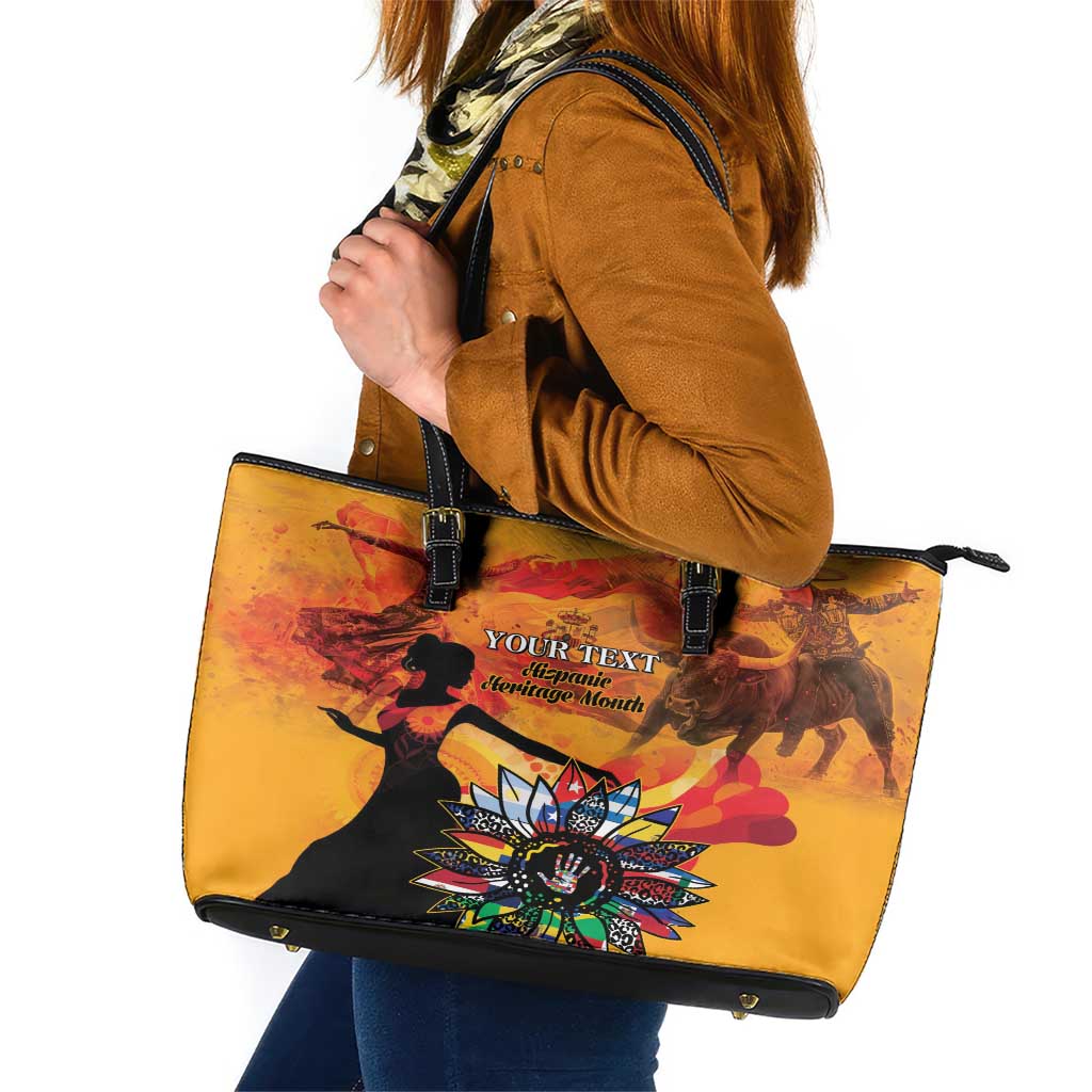 Spain Hispanic Heritage Personalized Leather Tote Bag LT9