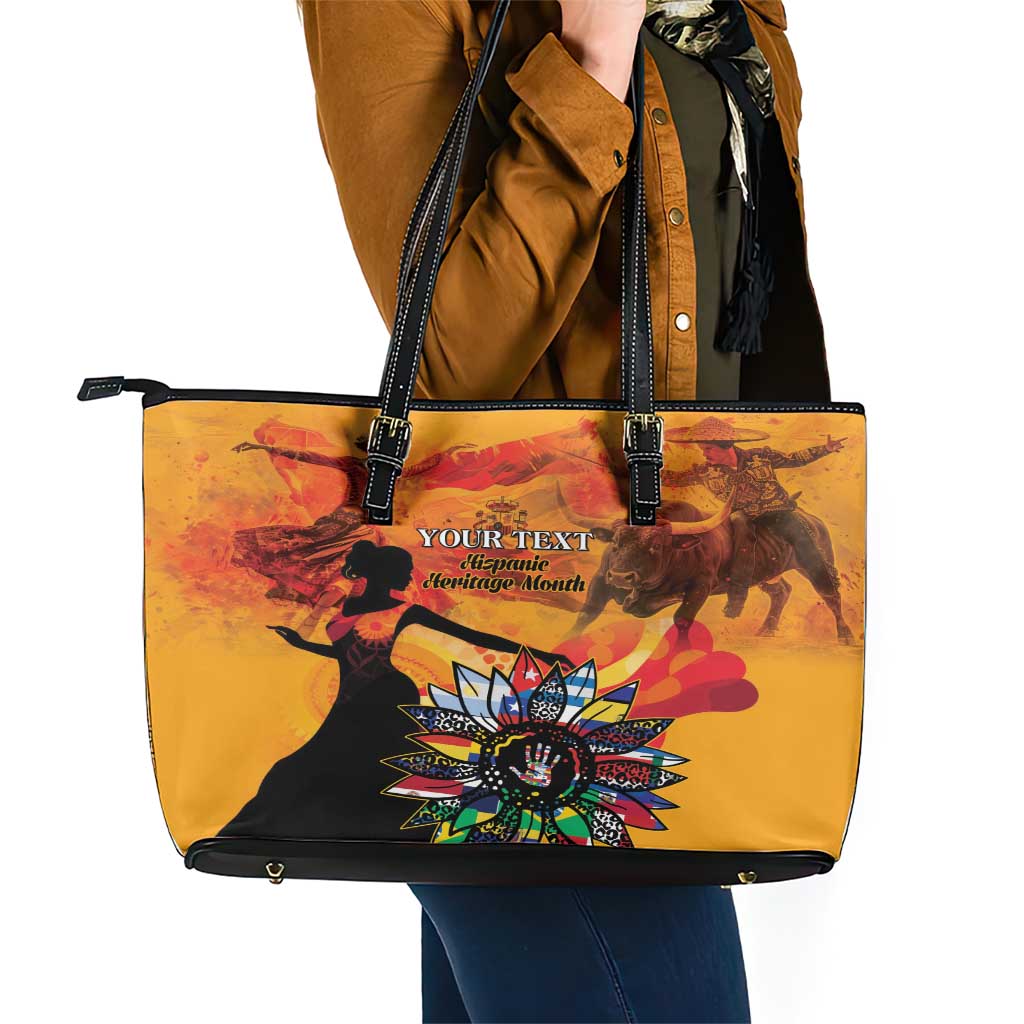 Spain Hispanic Heritage Personalized Leather Tote Bag LT9