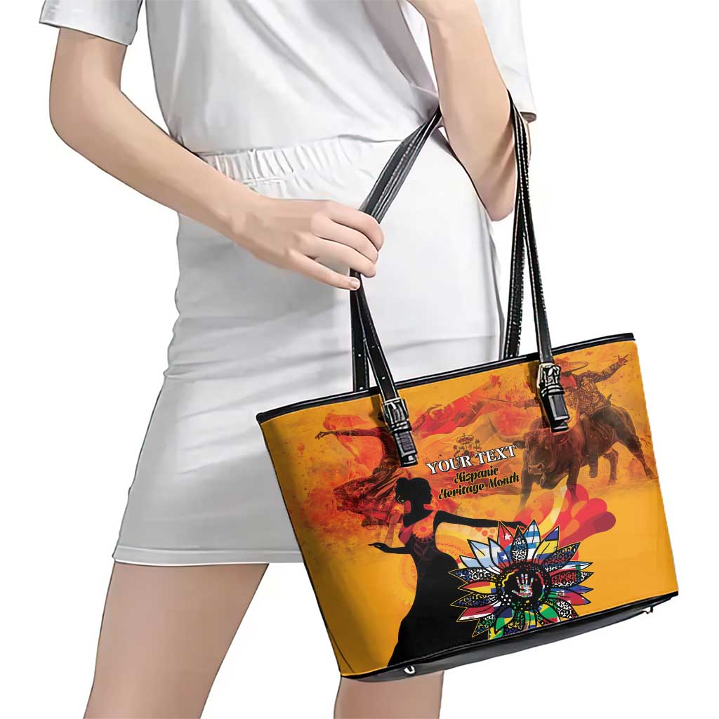 Spain Hispanic Heritage Personalized Leather Tote Bag LT9