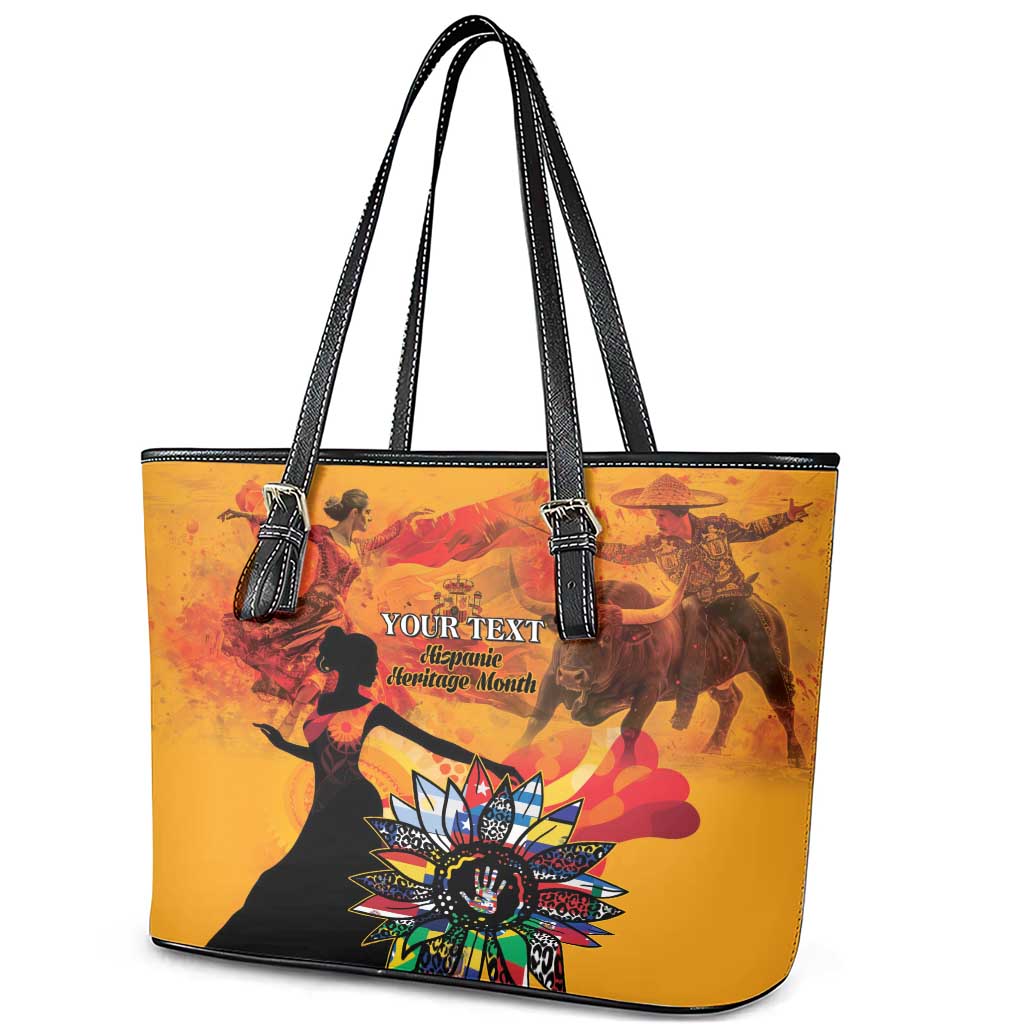 Spain Hispanic Heritage Personalized Leather Tote Bag LT9