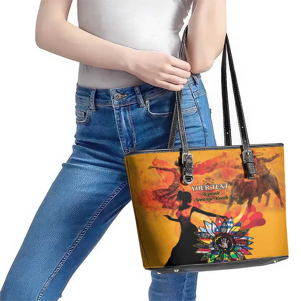 Spain Hispanic Heritage Personalized Leather Tote Bag LT9