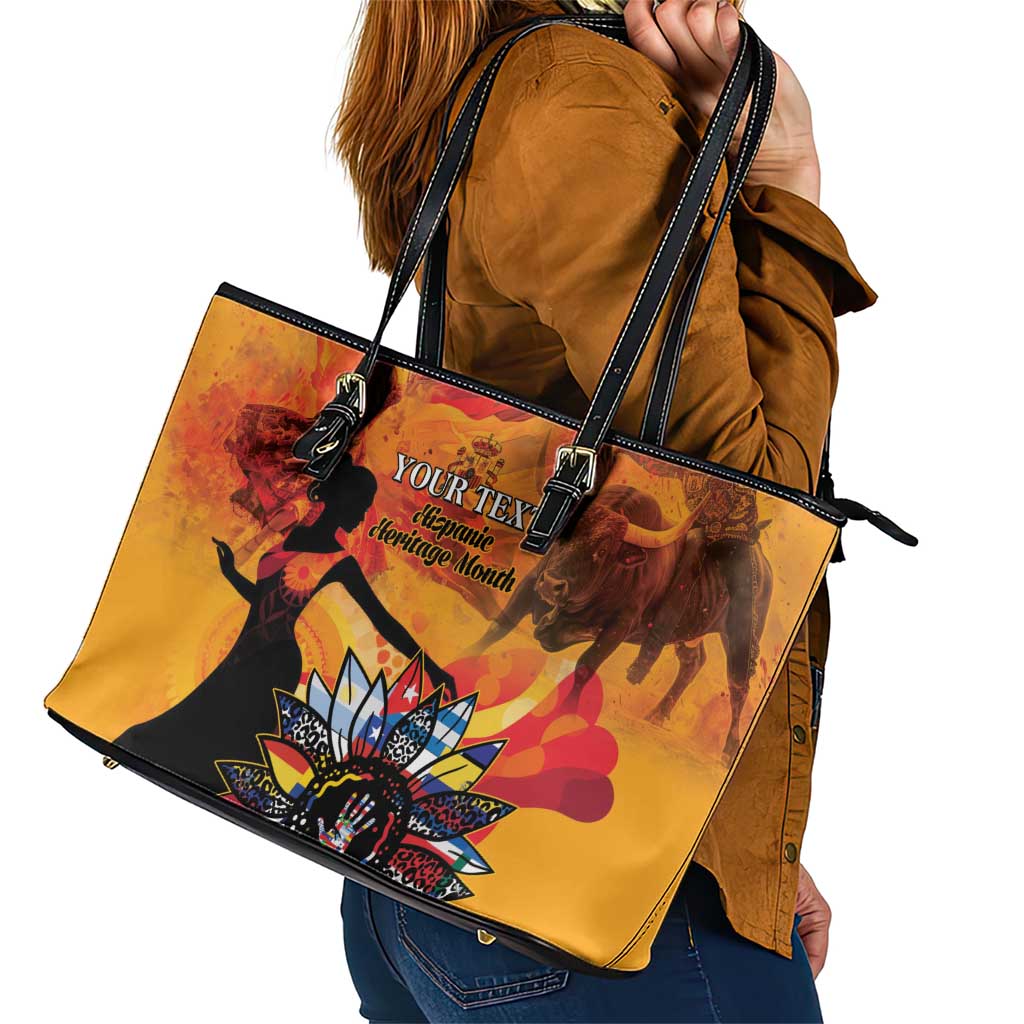 Spain Hispanic Heritage Personalized Leather Tote Bag LT9