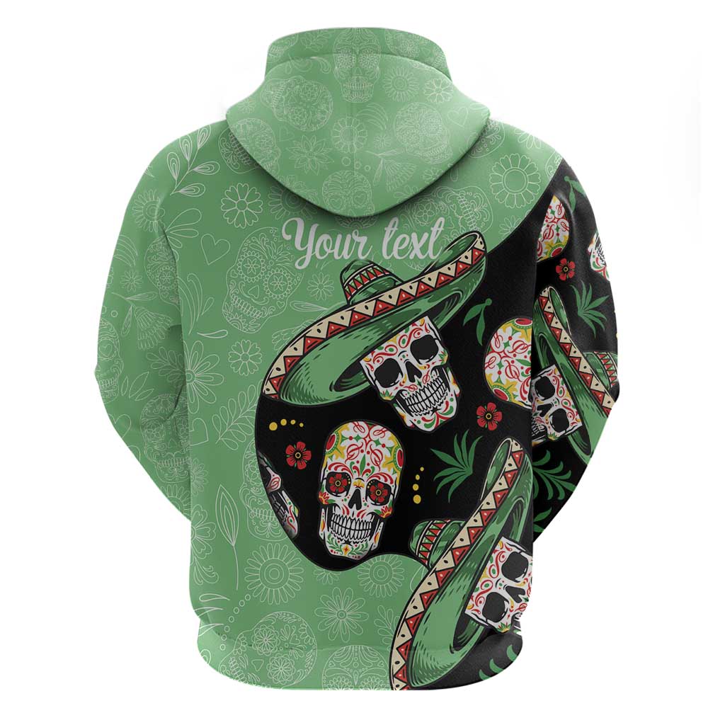 Mexican Sugar Skull Personalized Hoodie Dia de Los Muertos Vibe LT9