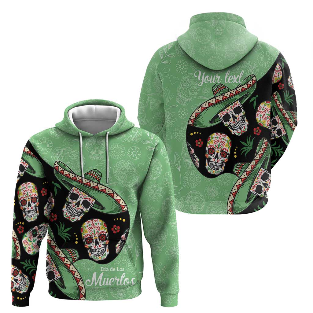 Mexican Sugar Skull Personalized Hoodie Dia de Los Muertos Vibe LT9
