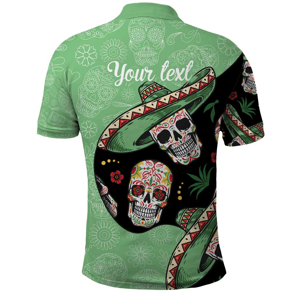 Mexican Sugar Skull Personalized Polo Shirt Dia de Los Muertos Vibe LT9