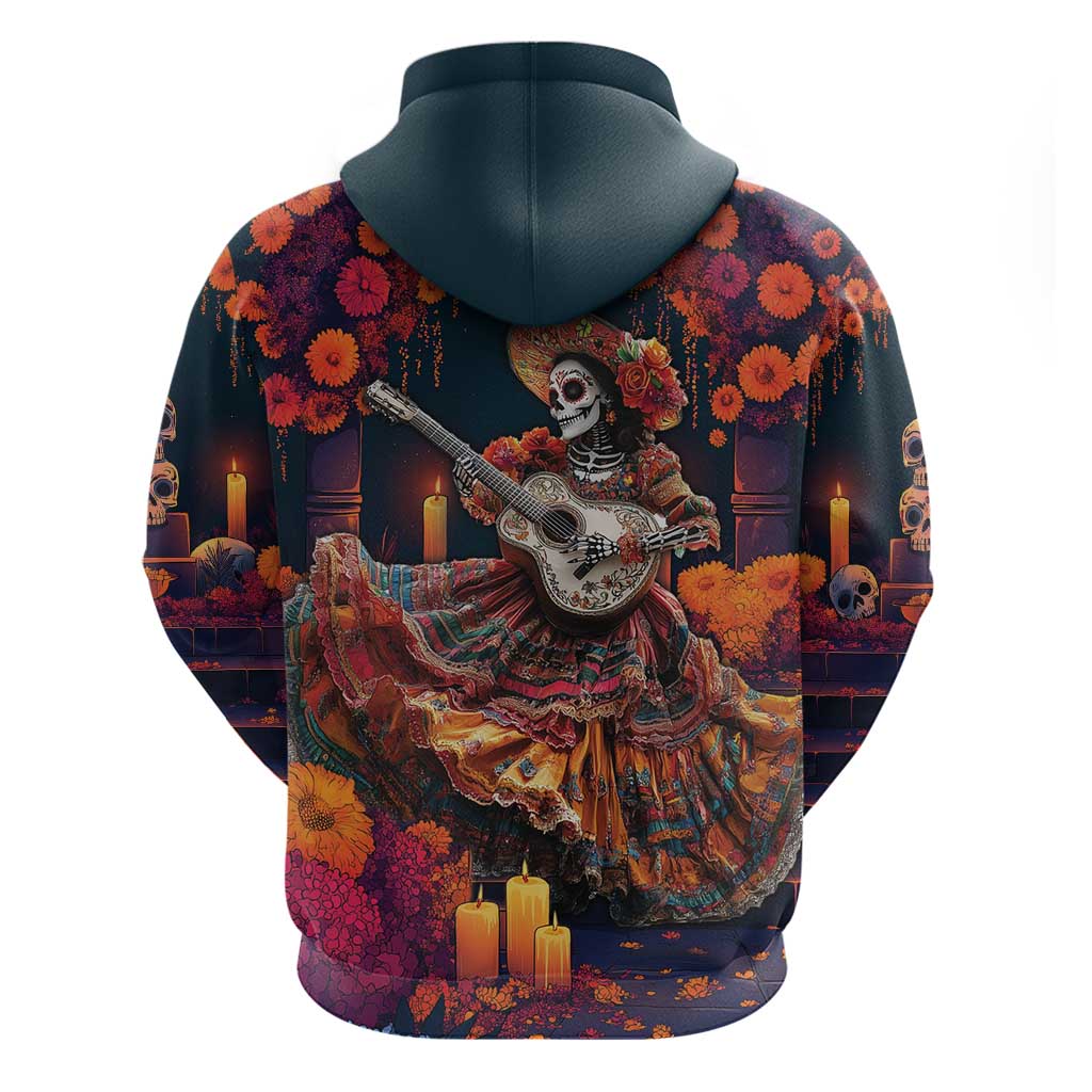 Mexican La Catrina Skeletons Dancing Hoodie Dia de Los Muertos Verion 1 LT9