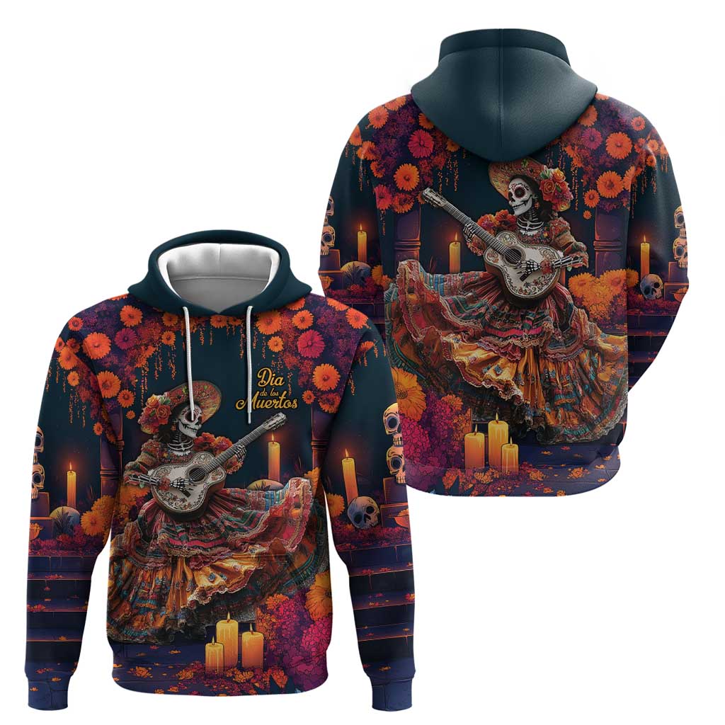 Mexican La Catrina Skeletons Dancing Hoodie Dia de Los Muertos Verion 1 LT9
