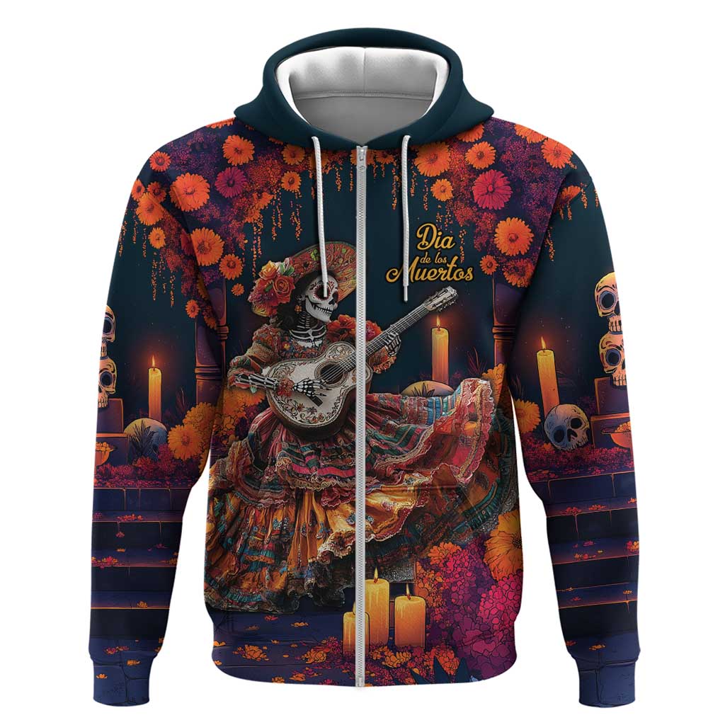 Mexican La Catrina Skeletons Dancing Hoodie Dia de Los Muertos Verion 1 LT9