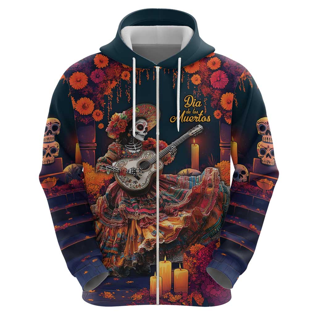 Mexican La Catrina Skeletons Dancing Hoodie Dia de Los Muertos Verion 1 LT9