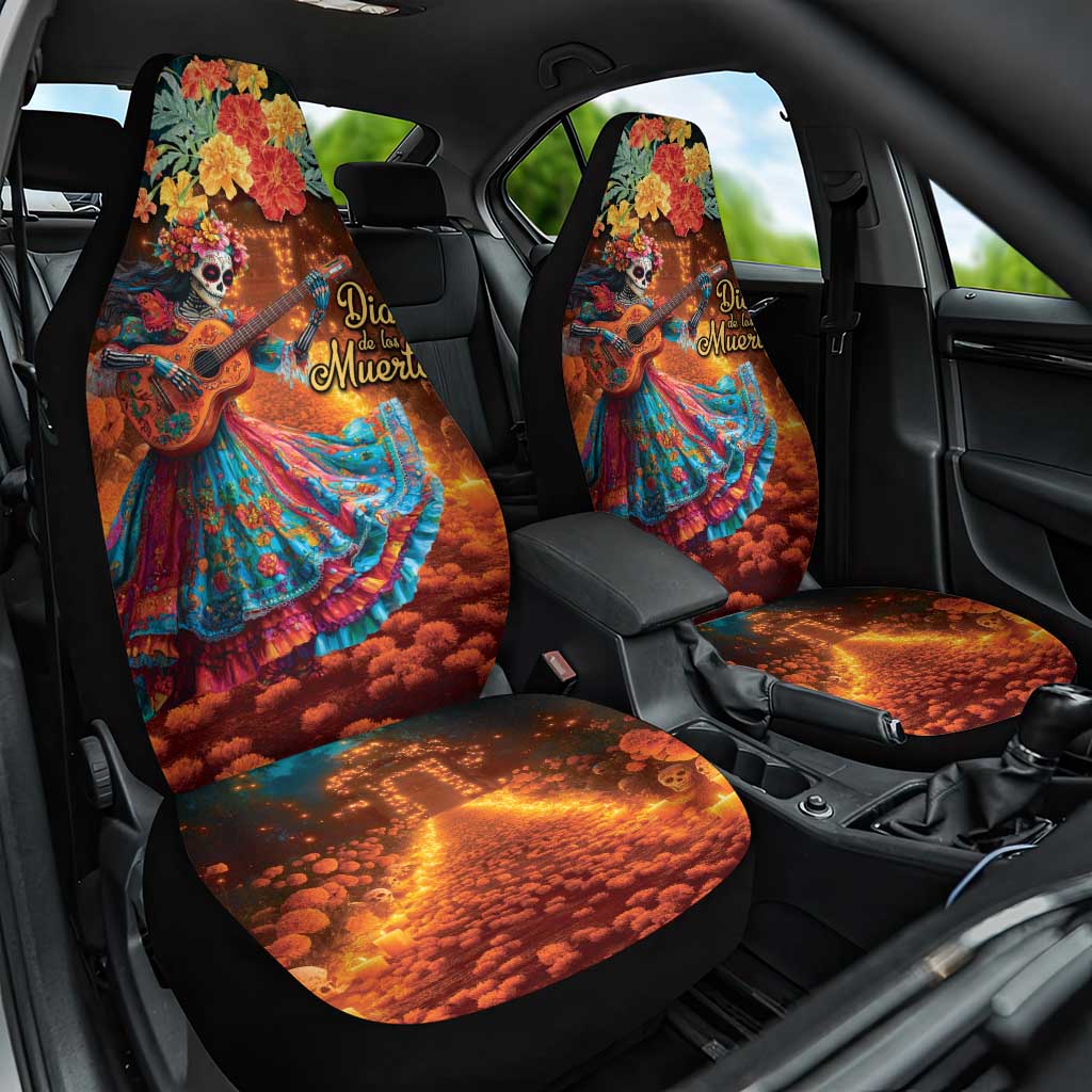 Mexican La Catrina Skeletons Dancing Car Seat Cover Dia de Los Muertos Verion 2 LT9